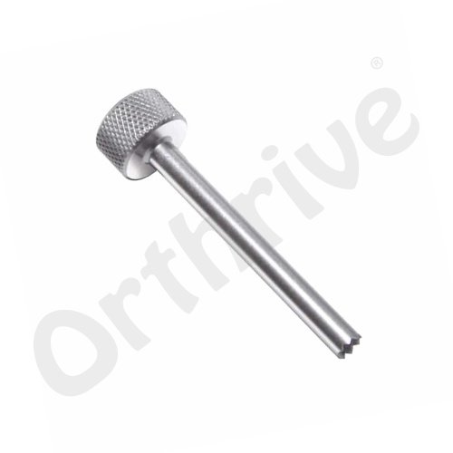 A precision insert used with drill sleeves to guide smaller drill bits through plates or guides, ensuring accurate and centered drilling during orthopedic procedures.